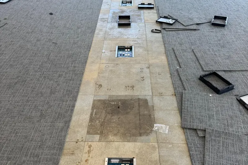 Office power, floor boxes and lighting