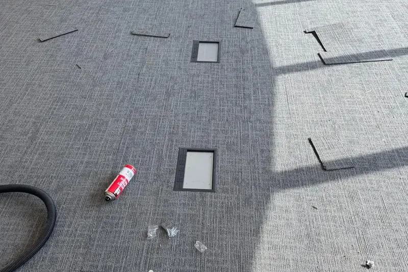 Office power, floor boxes and lighting